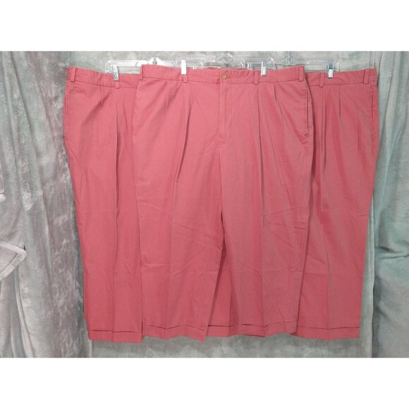 Bills Khakis Pants Mens 46 x 24 Red Chino M2P Pleated Twill Cotton Lot of 3